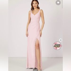 Azazie renessa bridesmaid dress in blushing pink size A14 NWT